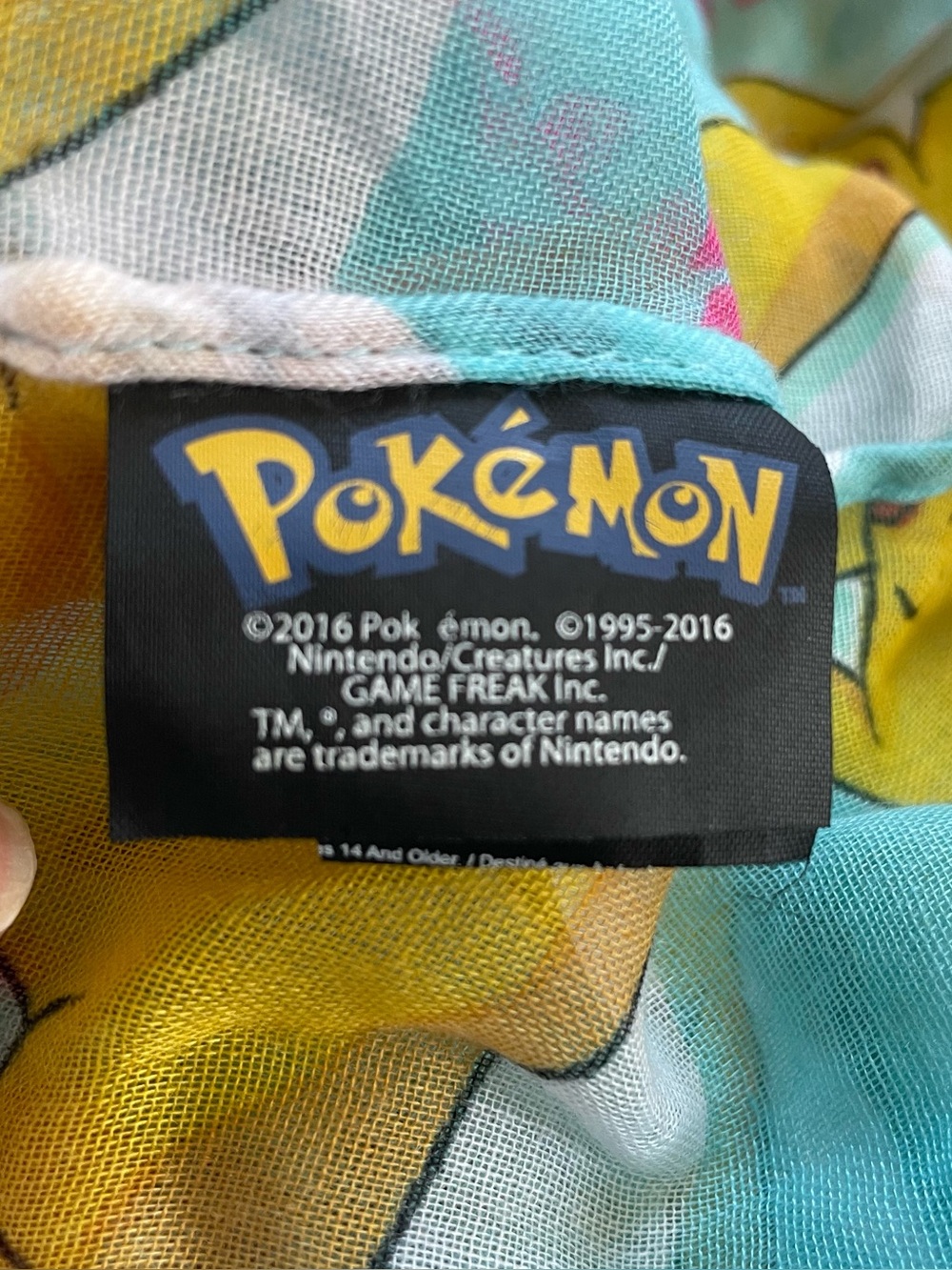 Pikachu Print Sheer Infinity Scarf - Picture 6 of 7